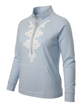 Lilly Pulitzer Skipper Popover UPF 50+ Boho Blue Pullover Jacket Size Large NWT